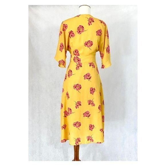 Forever 21 Deep V-Neck Marigold & Peonies Dress - Picture 8 of 13